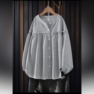 Striped Black and White Women's Top